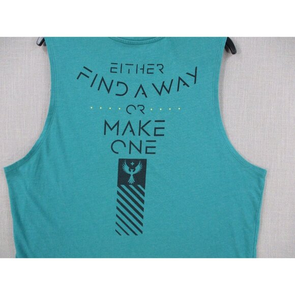 Grunt Style Patriotic Skull Graphic Muscle Tank Top Teal Sleeveless Shirt Size 4 - Picture 8 of 9